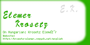 elemer krosetz business card